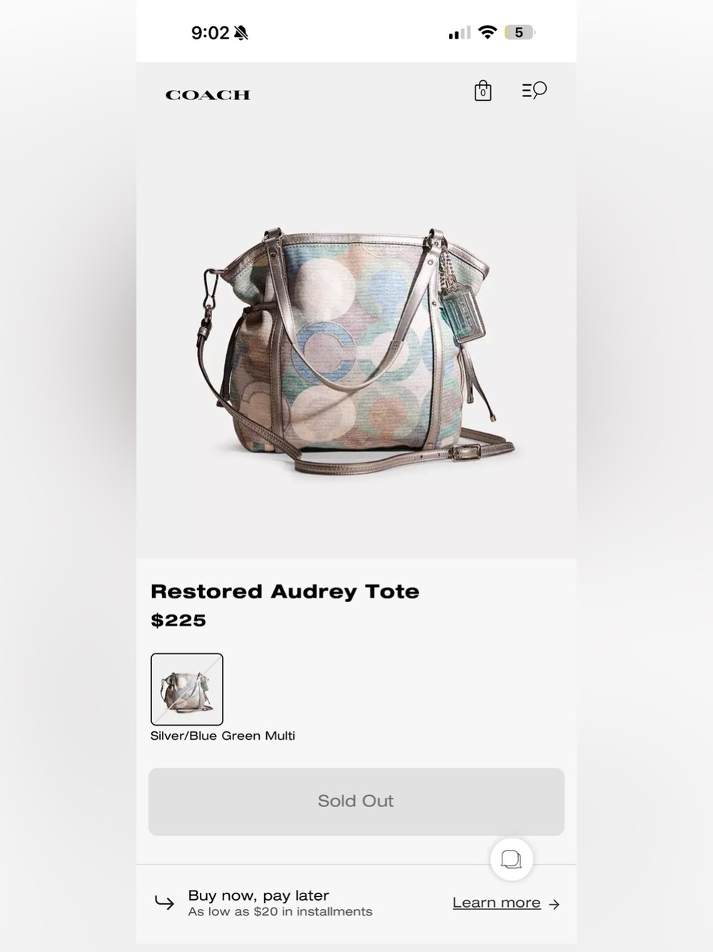 Coach Audrey Metallic Graphic Op Art Cinched Tote No. A1269-19573 - Picture 11 of 11